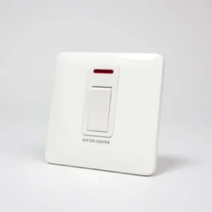 Panasonic W2 Series Switches 1 Gang 1 Device 20A DP Switch Marked “Water Heater” with Indicator 20A 250V~ with Plate, Full Set | WDBA5313-N