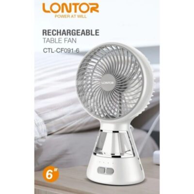 Lontor 6 Inch Rechargeable Table Fan | CTL-CF091-6